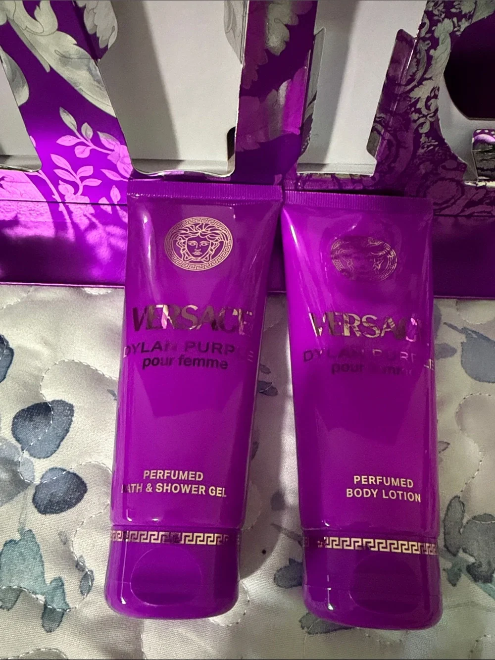 NeVersace Dylan Purple Pour Femme Bright Purple Bath shower gel and body lotion